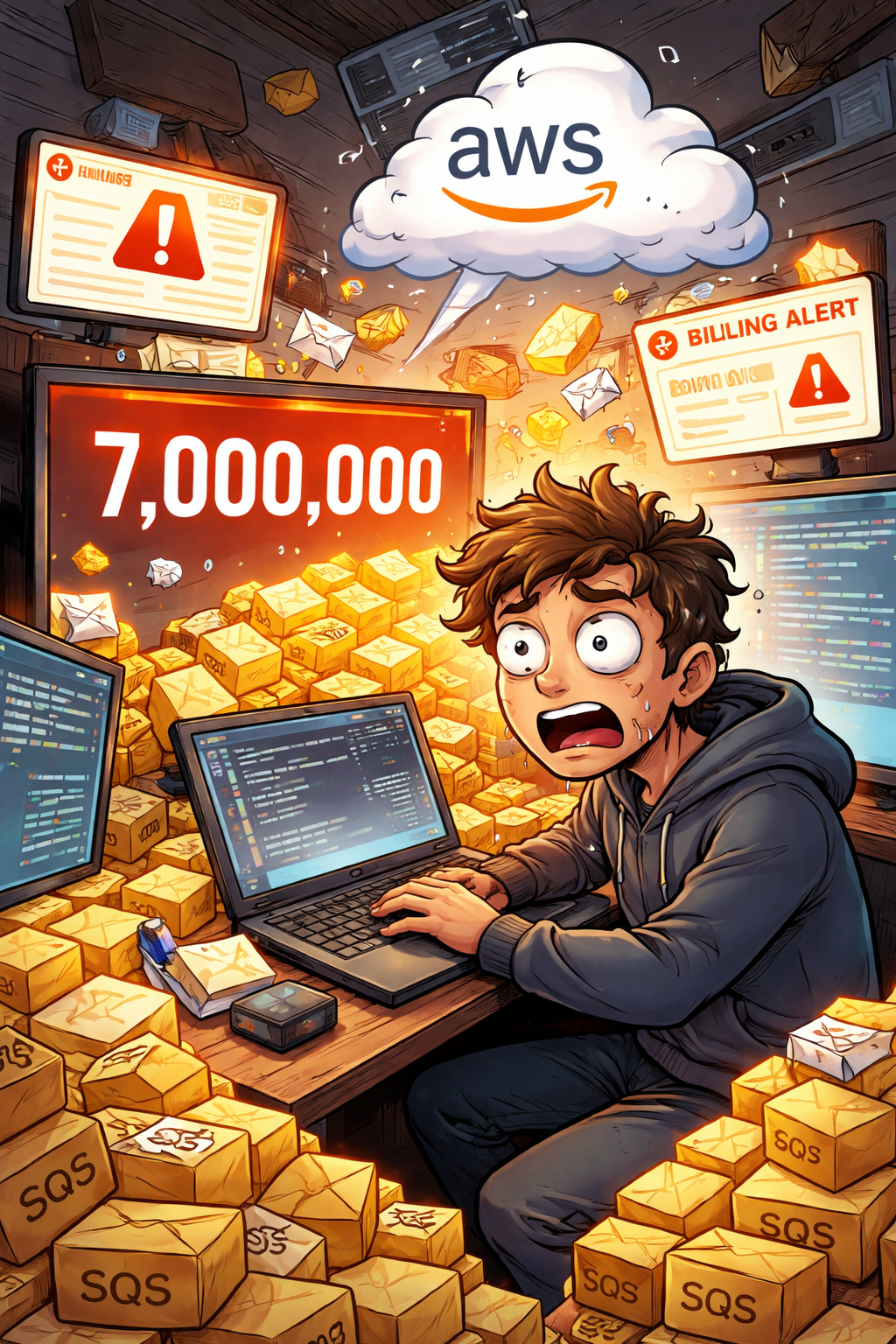 7 million SQS messages in 12 hours. Oops.